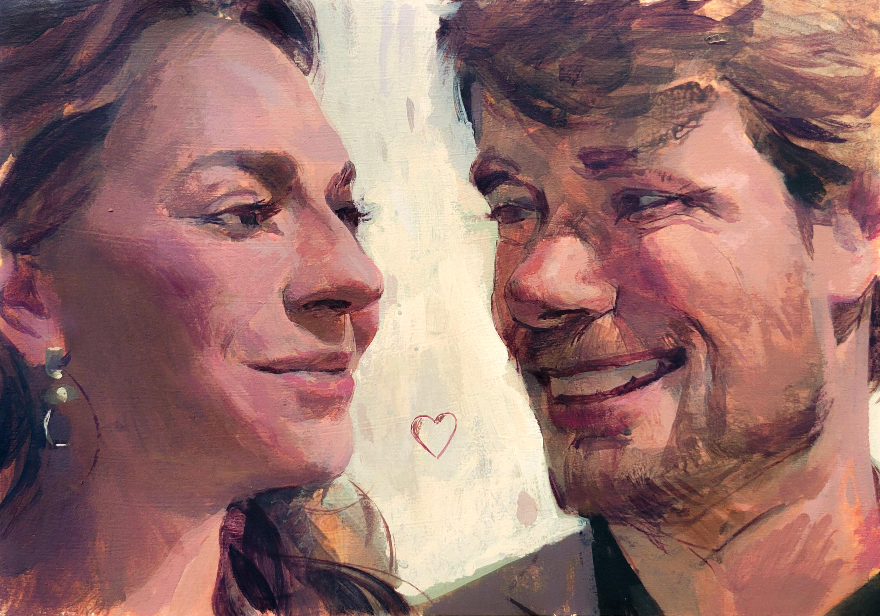 Alex & Brent, Acrylic on Illustration Board, 11x14 in.