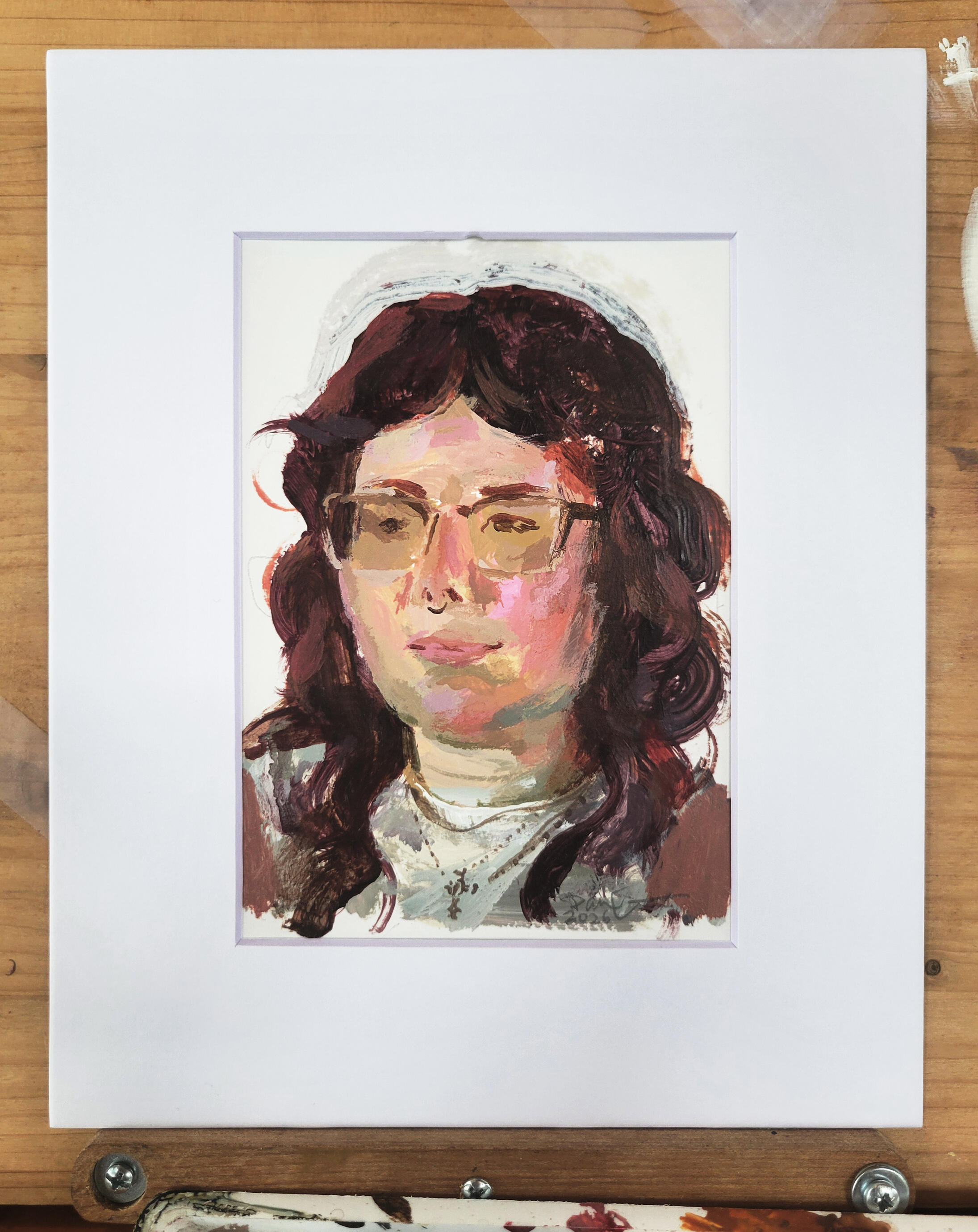 Madi, acrylic on paper, 5x7 in.